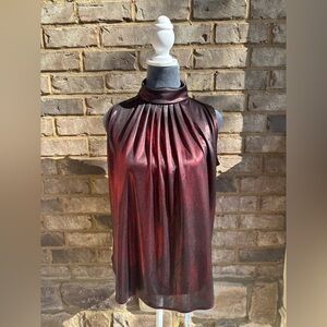 Elegant Sleeveless Top in Shimmering Red